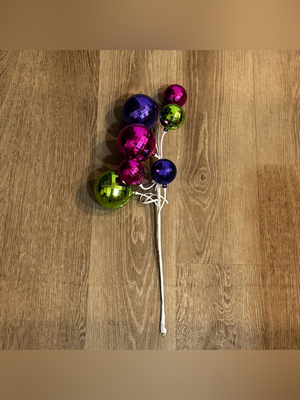 Festive Multicolor Disco Ball Pick - Pink, Purple & Green Party Decor